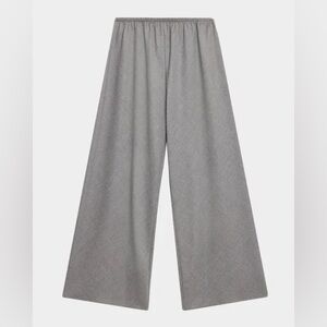 Neiman Marcus Gray Cashmere Wide-Leg lounge Pants